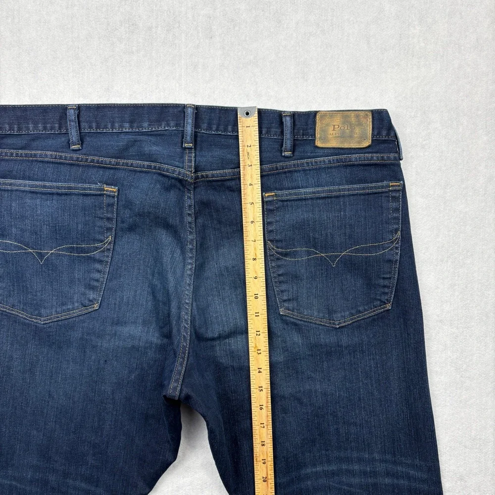 Polo Ralph Lauren Jeans Mens 42x30 Blue Hampton Relaxed Straight Stretch Denim